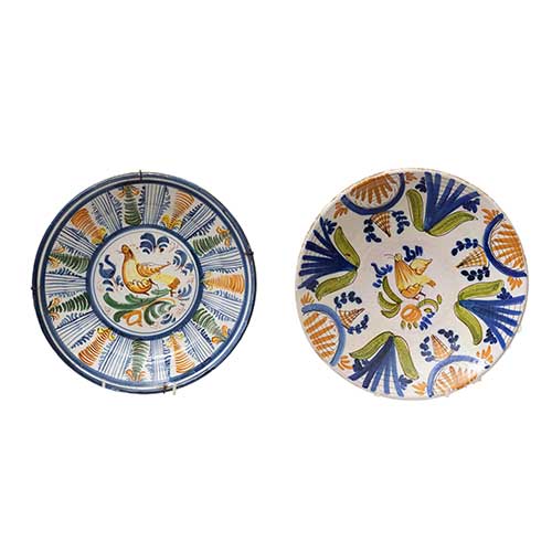 Sub.:36 - Lote: 306 -  Dos platos de p�jaros en cer�mica de Manises