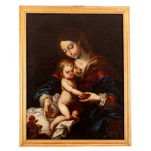 Sub.:36 - Lote: 113 - ESCUELA GRANADINA, S.XVII Virgen con ni�o