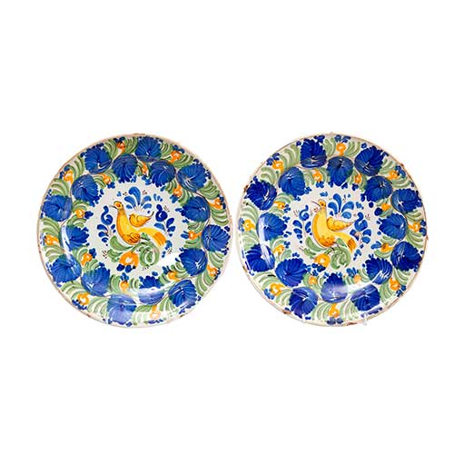 Sub.:36 - Lote: 250 -  Pareja de platos de cer�mica de Manises