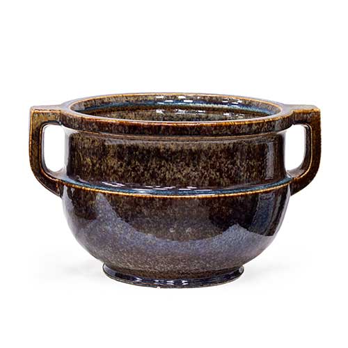 Sub.:36 - Lote: 237 -  Macetero en cer�mica vidriada con dos asas Art- Deco