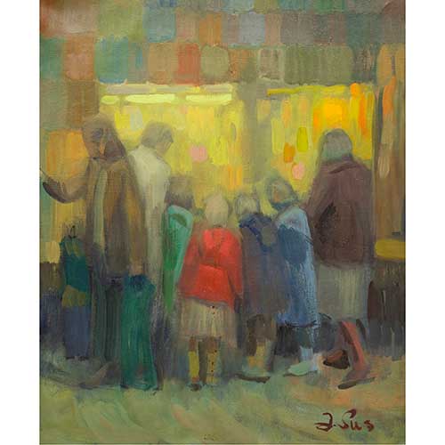 Sub.:36 - Lote: 62 - JESS SUS MONTAS (Zaragoza, 1945) Mirando escaparates