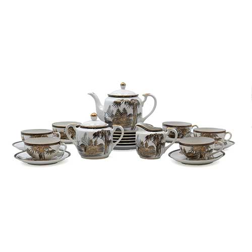 Sub.:36 - Lote: 243 -  Juego de t� en porcelana japonesa , con marca Kutani China