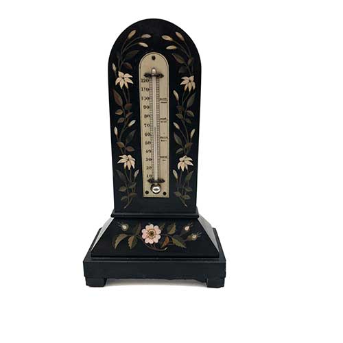 Sub.:36 - Lote: 160 -  Term�metro ingles en marqueter�a de m�rmol