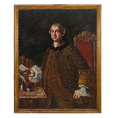 Sub.:36 - Lote: 126 - ESCUELA ITALIANA S. XVIII Retrato de caballero