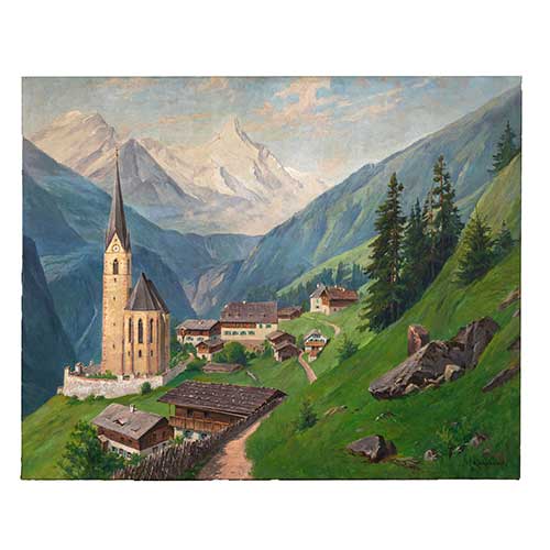 Sub.:36 - Lote: 68 - HERMANN KIEKEBUSCH (Alemania S. XIX) Paisaje alpino