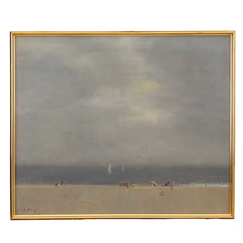 Sub.:36 - Lote: 70 - IGNACIO GARCA ERGIN (Bilbao, 1934) Playa con cielo gris