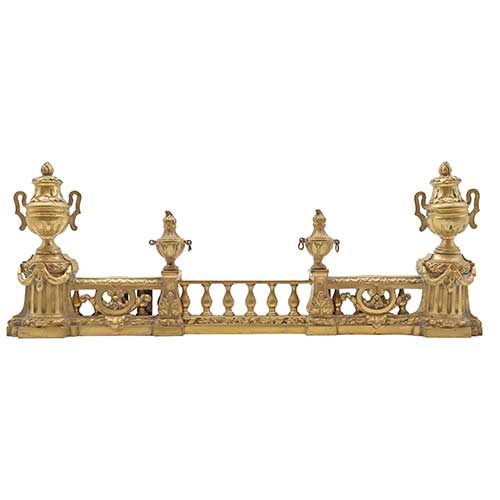 Sub.:36 - Lote: 290 -  Frente de chimenea en bronce de estilo Luis XVI