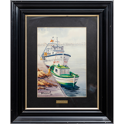 Sub.:37 - Lote: 50 - JOS FRANCISCO RAMS LLUCH (1945) Barcos en el puerto