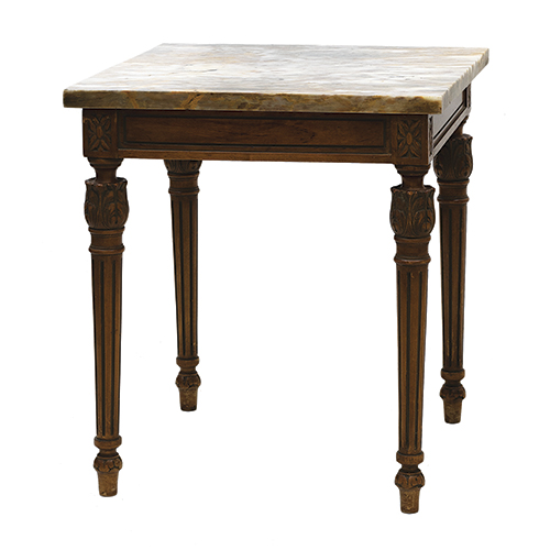 Sub.:37 - Lote: 213 -  Mesa auxiliar con tapa en m�rmol.