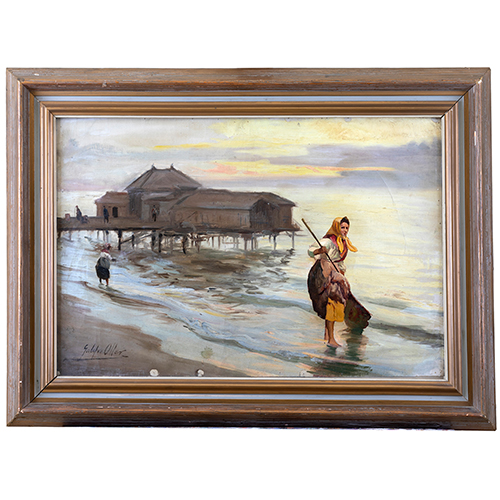 Sub.:37 - Lote: 125 - FRANCESC GALOFR� I OLLER (Valls, 1864-Barcelona, 1942) Mariscadoras