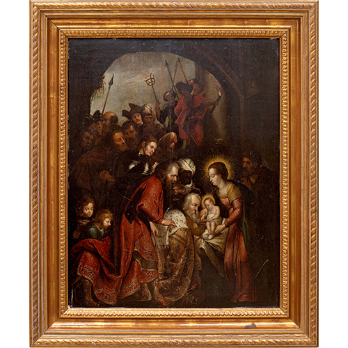 Sub.:37 - Lote: 146 - ESCUELA FLAMENCA S. XVII Adoraci�n de los Magos
