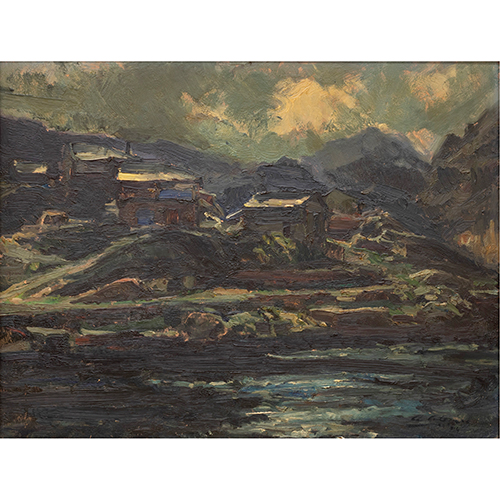 Sub.:37 - Lote: 70 - AGUSTN ALEGRE MONFERRER (Santa Eulalia del Campo, Teruel, 1936) Contraluz en Ribadelago