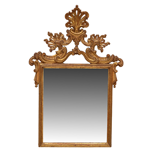 Sub.:37 - Lote: 176 -  Espejo en madera tallada y dorada del s. XVIII