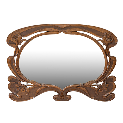 Sub.:37 - Lote: 159 -  Espejo modernista en madera tallada