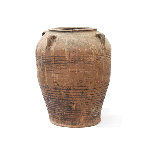 Sub.:37 - Lote: 1270 -  Tinaja en barro con cuatro peque�a asas