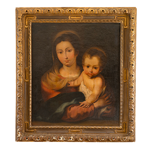 Sub.:37 - Lote: 134 - ESCUELA ESPAOLA, S. XIX Virgen con Nio
