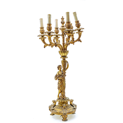 Sub.:37 - Lote: 1319 -  Candelabro en bronce de seis luces