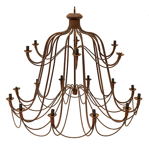 Sub.:37 - Lote: 261 -  L�mpara en hierro de dieciocho luces. Siglo XX