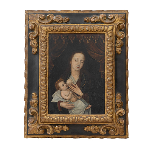 Sub.:37 - Lote: 135 - ESCUELA FLAMENCA S. XVII Virgen de la leche