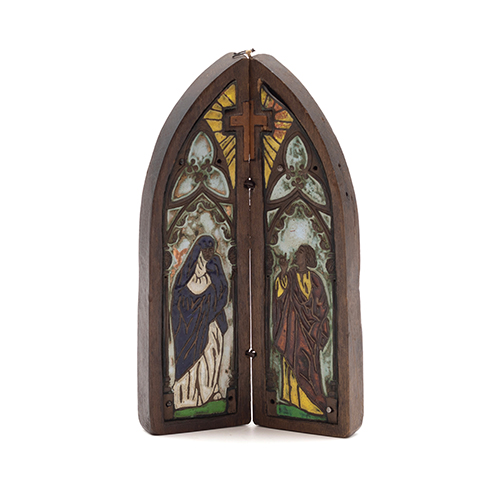 Sub.:37 - Lote: 196 -  Diptico en esmalte San Juan y Mar�a