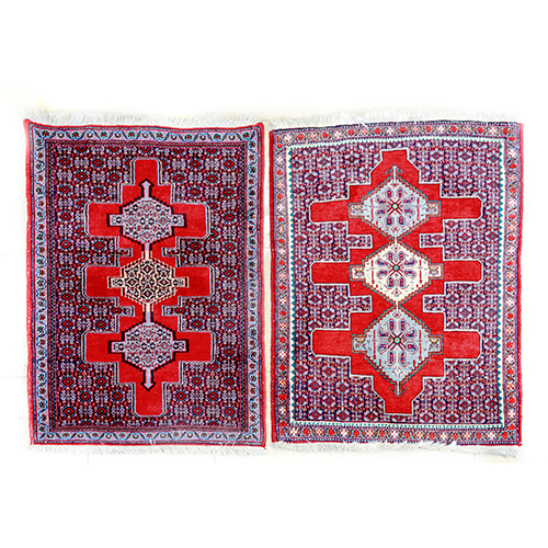 Sub.:37 - Lote: 339 -  Dos alfombras de lateral cama de tipo oriental, s. XX