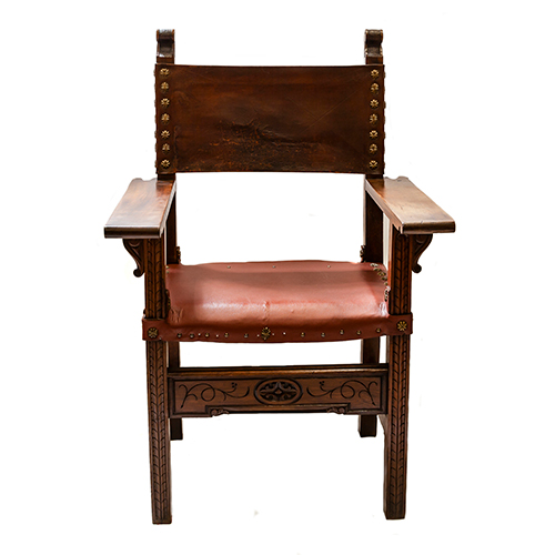 Sub.:38 - Lote: 1266 -  Sill�n frailero moderno en cuero.