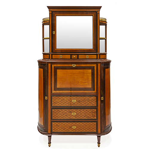 Sub.:38 - Lote: 1267 -  Mueble de m�sico con escritorio y atril para las partituras en madera con marqueter�a de limoncillo, amaranto y palorrosa