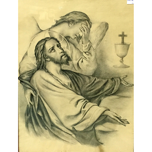 Sub.:38 - Lote: 30 - ESCUELA ESPAOLA, S. XIX Jesucristo y ngel