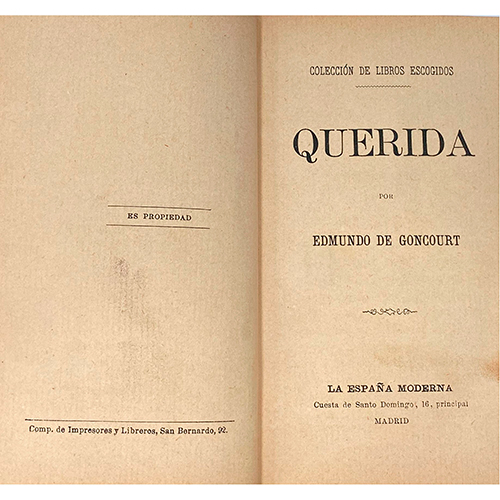 Sub.:38 - Lote: 2052 -  De Goncourt, E., 