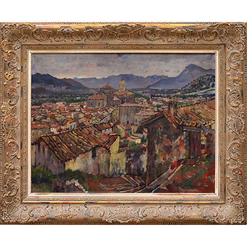 Sub.:38 - Lote: 14 - RAFAEL LLIMONA BENET (Barcelona, 1896 - 1957) Vista de ciudad