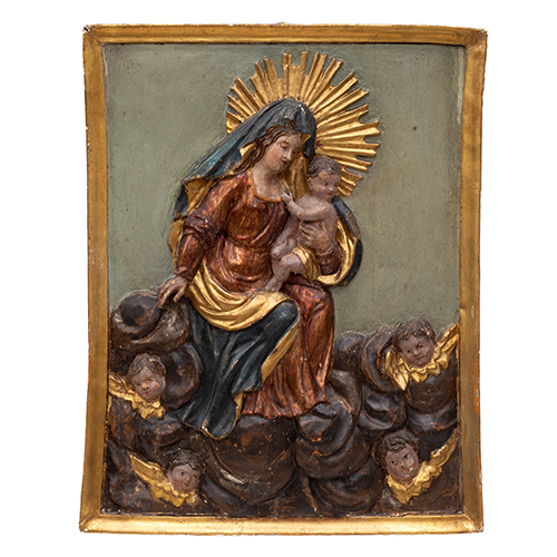 Sub.:38 - Lote: 252 -  Virgen con ni�o rodeada de �ngeles