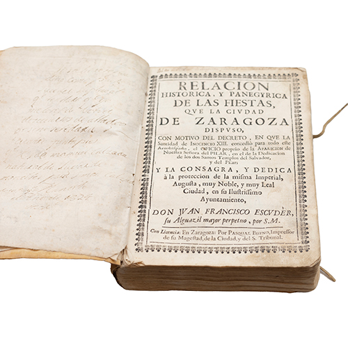 Sub.:38 - Lote: 2005 -  ESCUDER, Juan Francisco.- Relaci�n hist�rica y paneg�rica de las Fiestas que la