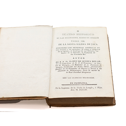 Sub.:38 - Lote: 2012 -  HUESCA, Ram�n de.- Teatro hist�rico de las iglesias del Reino de Arag�n