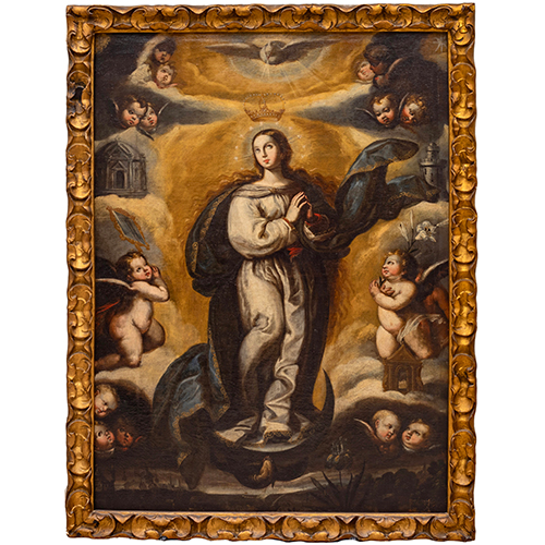 Sub.:38 - Lote: 1145 - ESCUELA ARAGONESA S. XVII Inmaculada Concepción