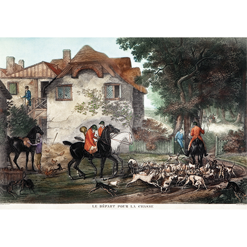Sub.:38 - Lote: 92 - PHILIBERT-LOUIS DEBUCOURT (1755-1832) Le depart pour la chasse