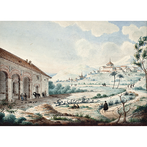 Sub.:38 - Lote: 81 - ESCUELA ESPA�OLA, S. XIX Vista de la Hacha y de la Sierra Nevada