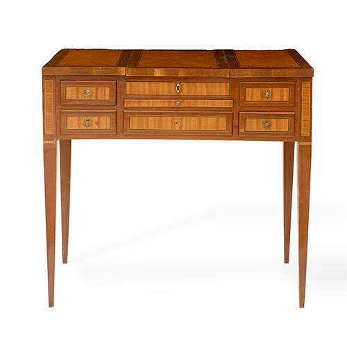 Sub.:38 - Lote: 1522 -  Tocador franc�s en palo rosa y amaranto con marqueter�a de �poca Napole�n III, estilo Luis XVI