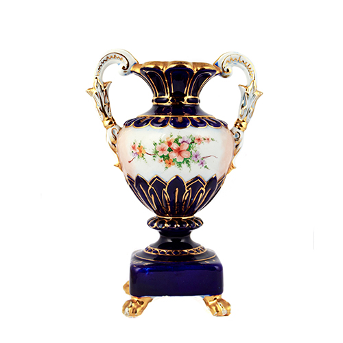 Sub.:38 - Lote: 1337 -  Centro azul en porcelana.