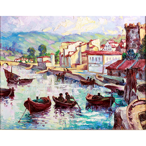 Sub.:38 - Lote: 74 - ESCUELA ESPA�OLA, S.XX Vista de puerto