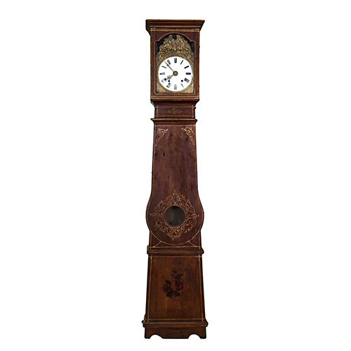 Sub.:38 - Lote: 271 -  Reloj-m�quina Moret de caja alta en madera clara con decoraci�n pintada