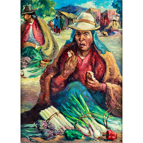 Sub.:38 - Lote: 95 - TOM�S DITARANTO (1904 - 1985) Comiendo pan quebrada de Humahaca