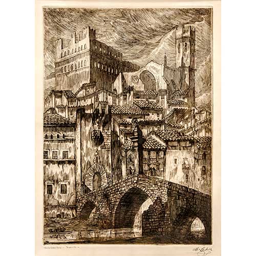 Sub.:39 - Lote: 19 - MANUEL LAHOZ VALLE (Oliete, Teruel, 1910 - Zaragoza 2000) Valderrobles, Teruel