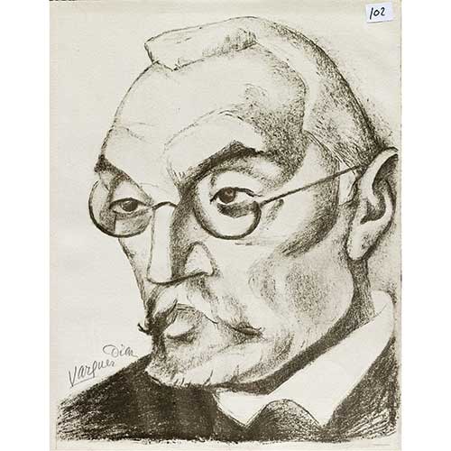 Sub.:39 - Lote: 13 - DANIEL VZQUEZ DAZ (Nerva, 1882 - Madrid, 1969) Miguel de Unamuno