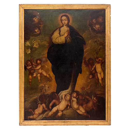 Sub.:39 - Lote: 207 - ESCUELA GRANADINA, S.XVII Inmaculada con �ngeles