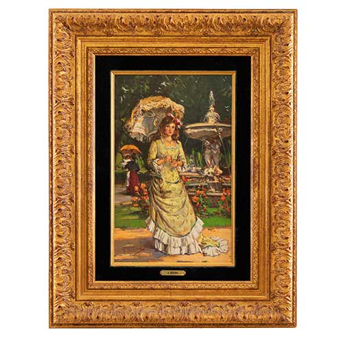 Sub.:39 - Lote: 53 - ANTONIO MEDINA (Madrid, 1944) Dama con sombrilla