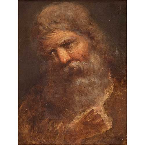 Sub.:39 - Lote: 130 - ESCUELA INGLESA S. XIX Busto hombre barbudo