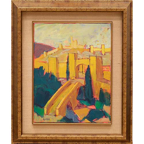 Sub.:39 - Lote: 59 - JOS� GONZALEZ MAS ( Madrid 1954 ) Vista de puente Albarracin