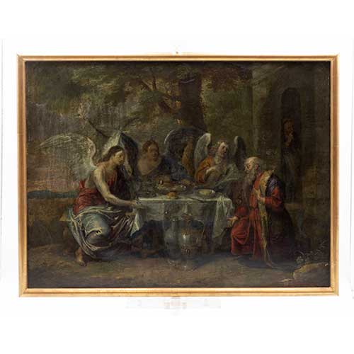 Sub.:39 - Lote: 182 - ESCUELA FLAMENCA S. XVII Abrah�m y los tres �ngeles