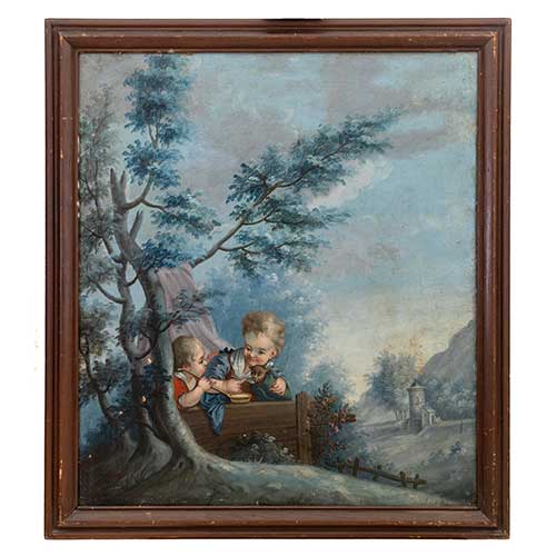 Sub.:39 - Lote: 216 - ESCUELA FRANCESA S. XVIII Escena buc�lica con ni�os