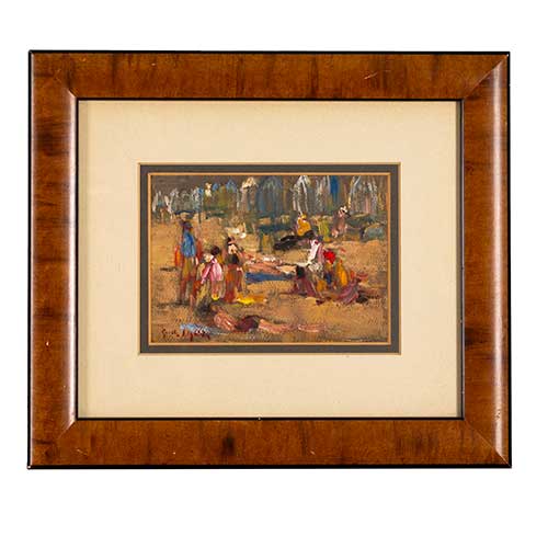 Sub.:39 - Lote: 162 - IGNACIO GARC�A ERG�IN (Bilbao, 1934) Escena de playa